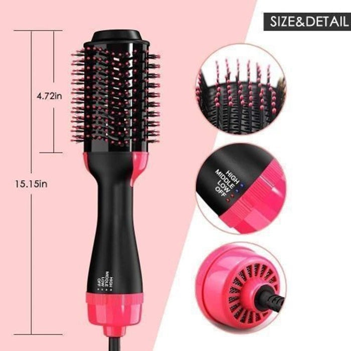 2-in-1 Hot Air Brush Hair Dryer & Volumizer – Smooth, Frizz-Free Styling