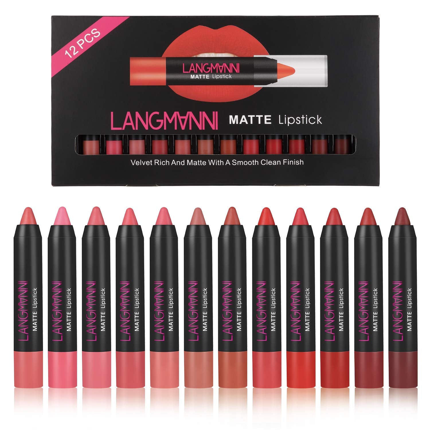 12-Piece Long Lasting Matte Lipstick Kit