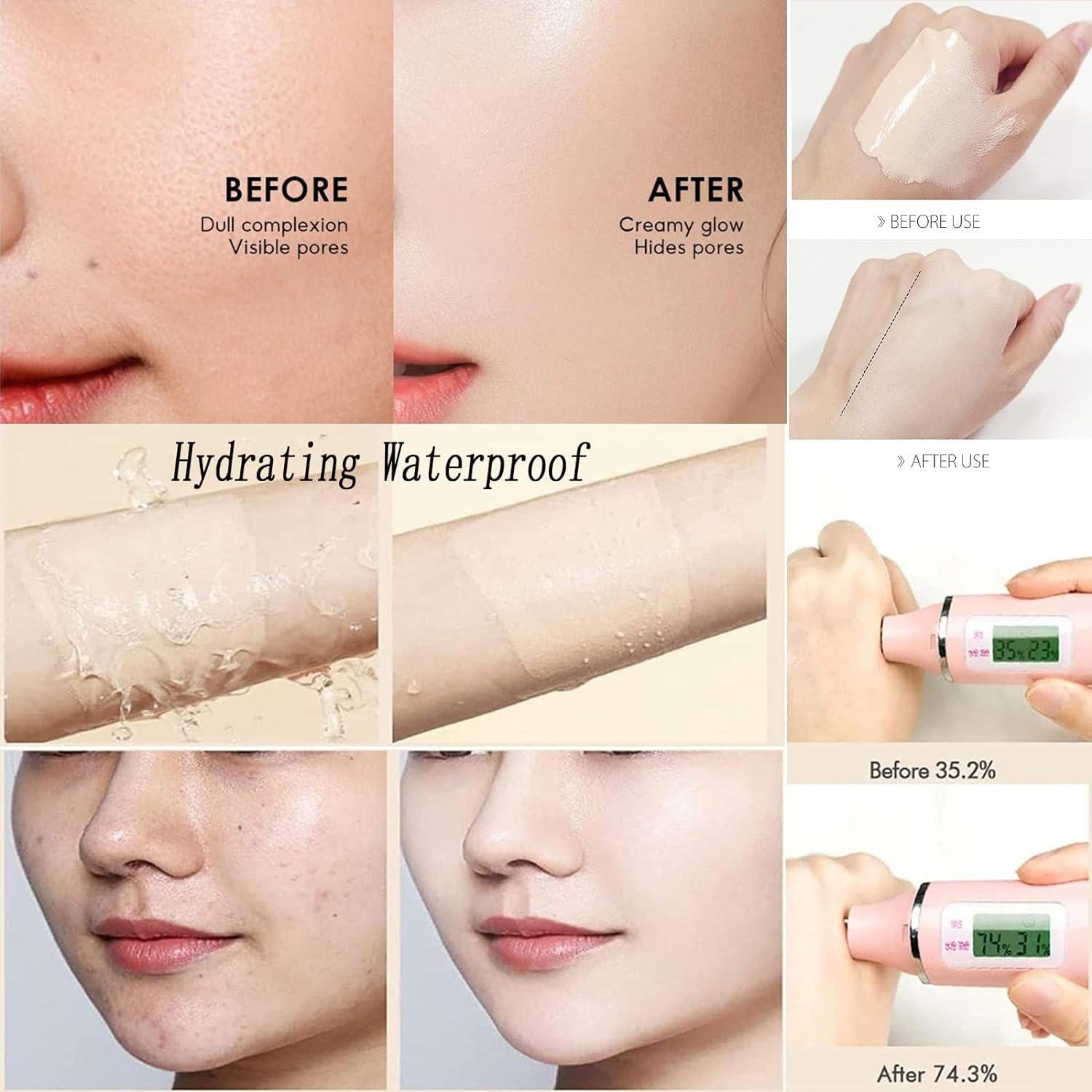 Waterproof Air Cushion BB Cream – 24h Hydration & Coverage