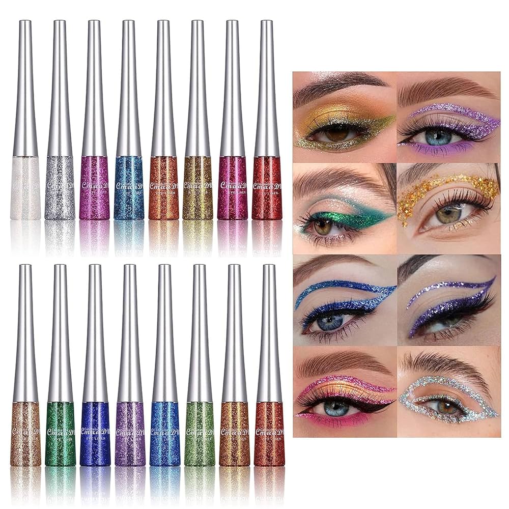 16 Colors Waterproof Glitter Eyeliner – Sparkling Makeup