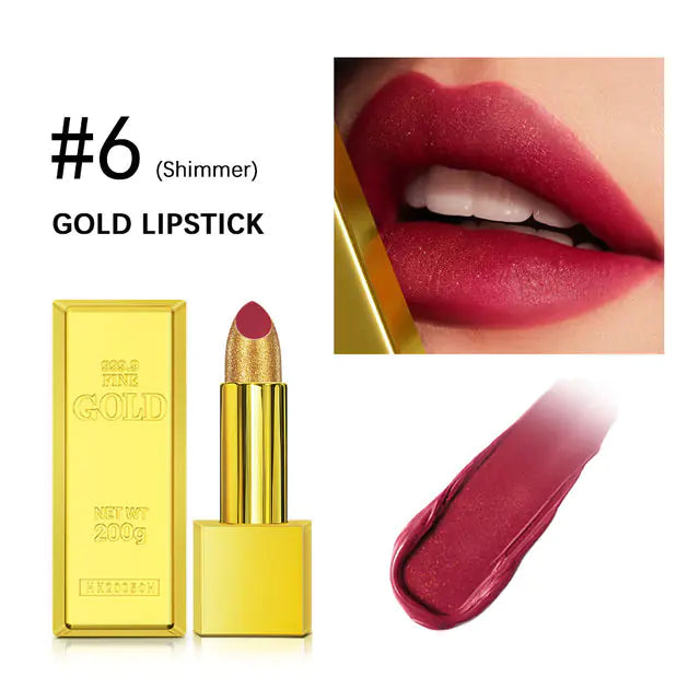 Gold Waterproof Matte Lipstick – Long Lasting