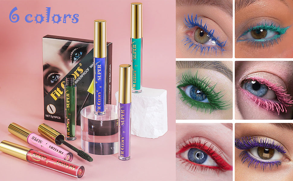 6‑Color Glitter Waterproof Mascara Set