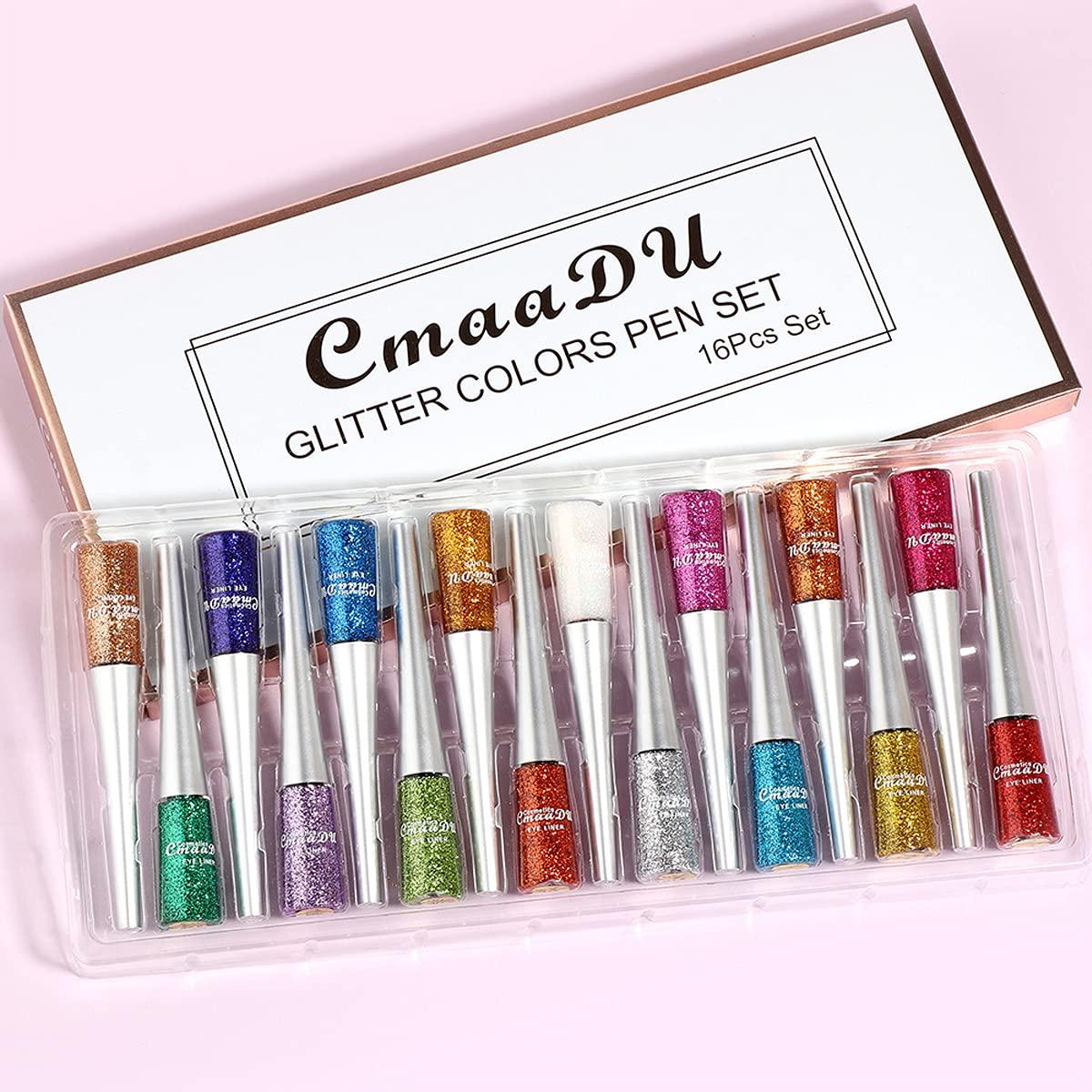 16 Colors Waterproof Glitter Eyeliner – Sparkling Makeup