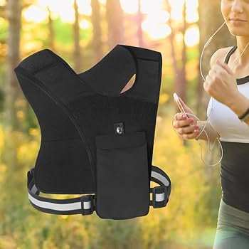 Reflective Running Vest with Adjustable Fit & Phone Pocket