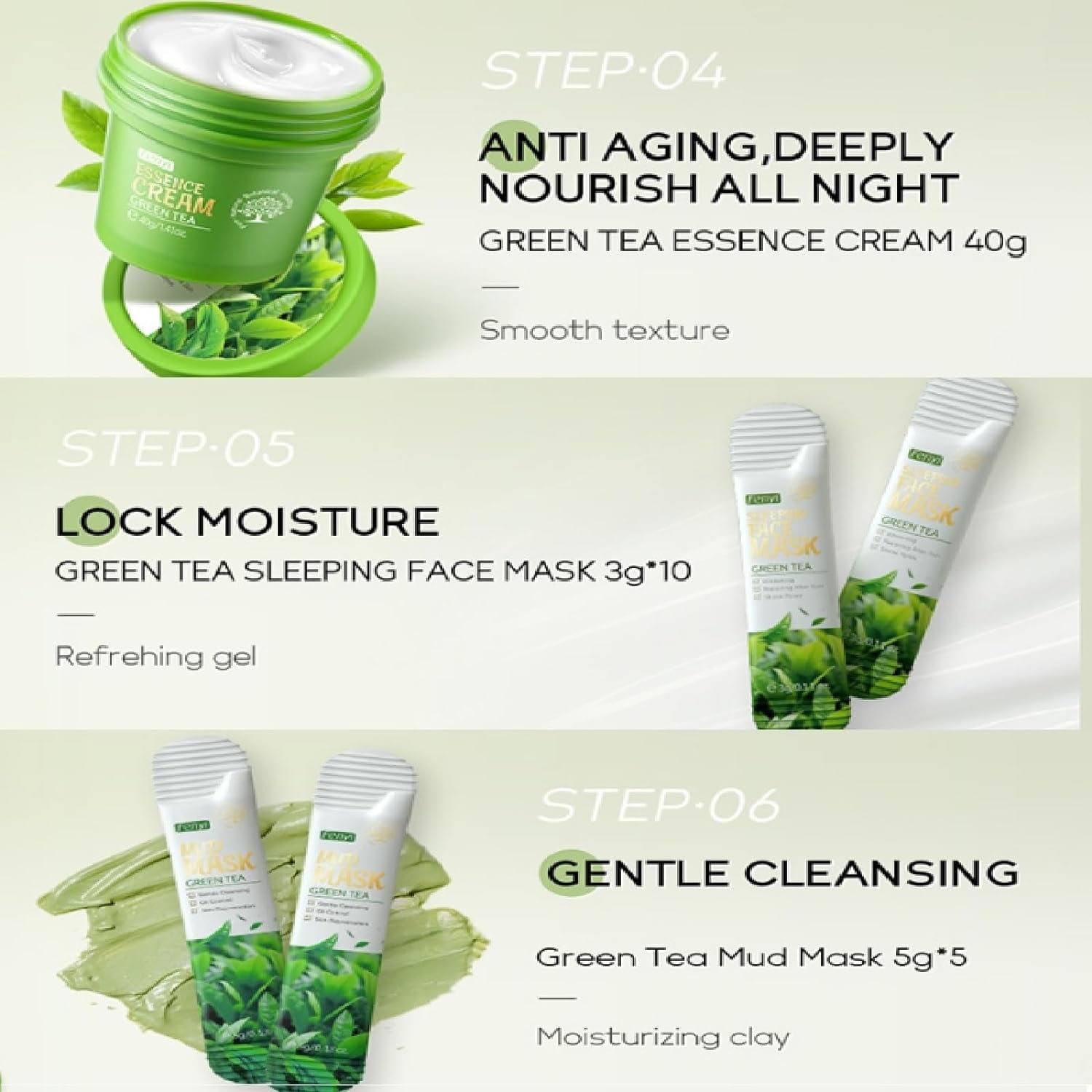 Green Tea Skincare Gift Set – 6-in-1 Complete Routine
