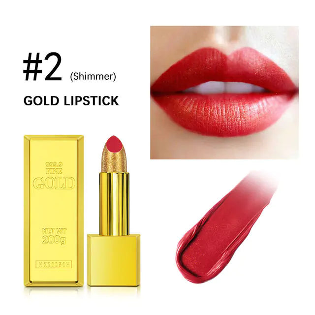 Gold Waterproof Matte Lipstick – Long Lasting
