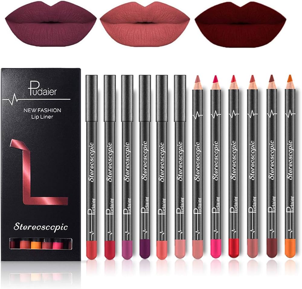 12 Color Waterproof Lip Liner - Nude Shades Set