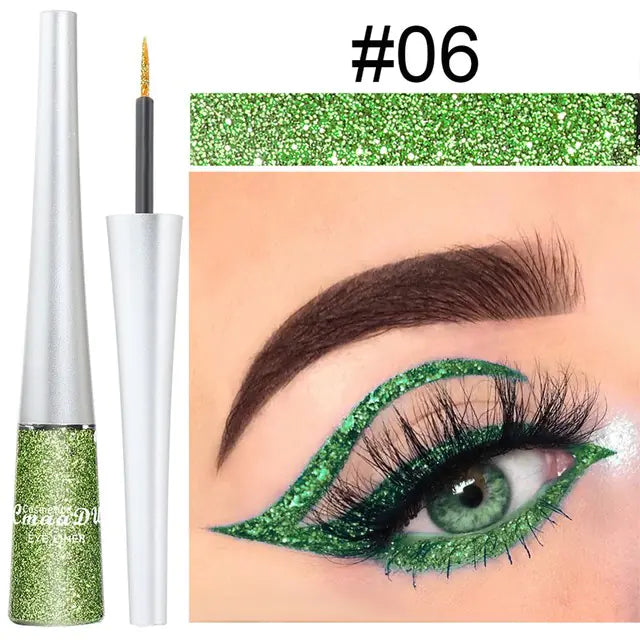 16 Colors Waterproof Glitter Eyeliner – Sparkling Makeup
