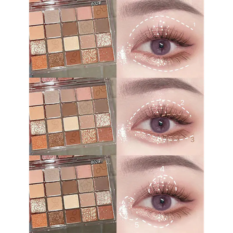 Sakura Bloom 20-Color Glitter Eyeshadow Set