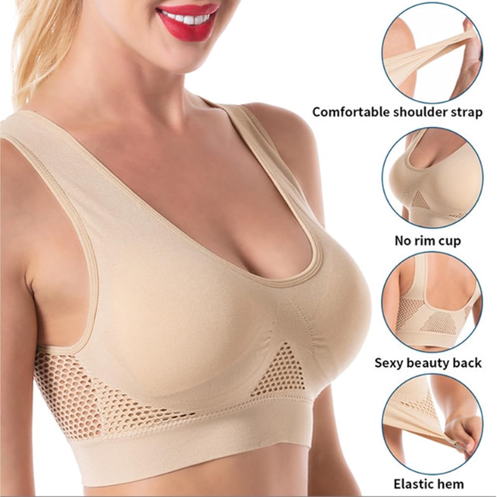 Seamless Wireless Sports Bra – Breathable Comfort