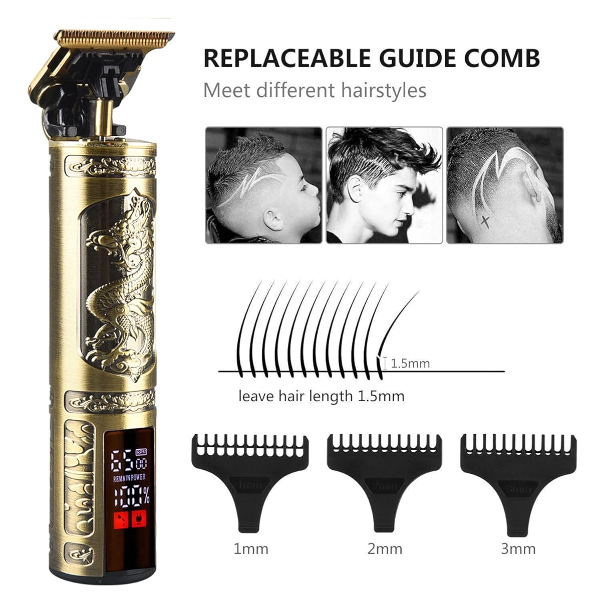 Dragon T9 Pro Wireless Hair Clippers - Professional