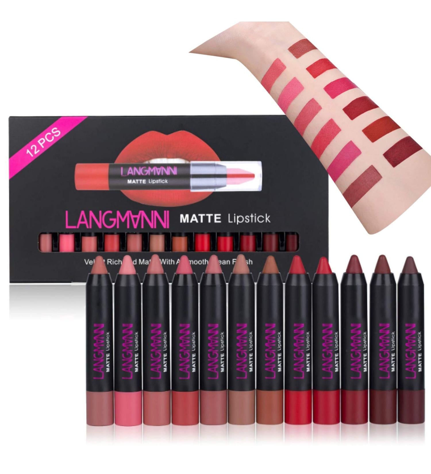 12-Piece Long Lasting Matte Lipstick Kit