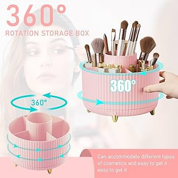 360° Makeup Brush Organizer Space Saving Storage