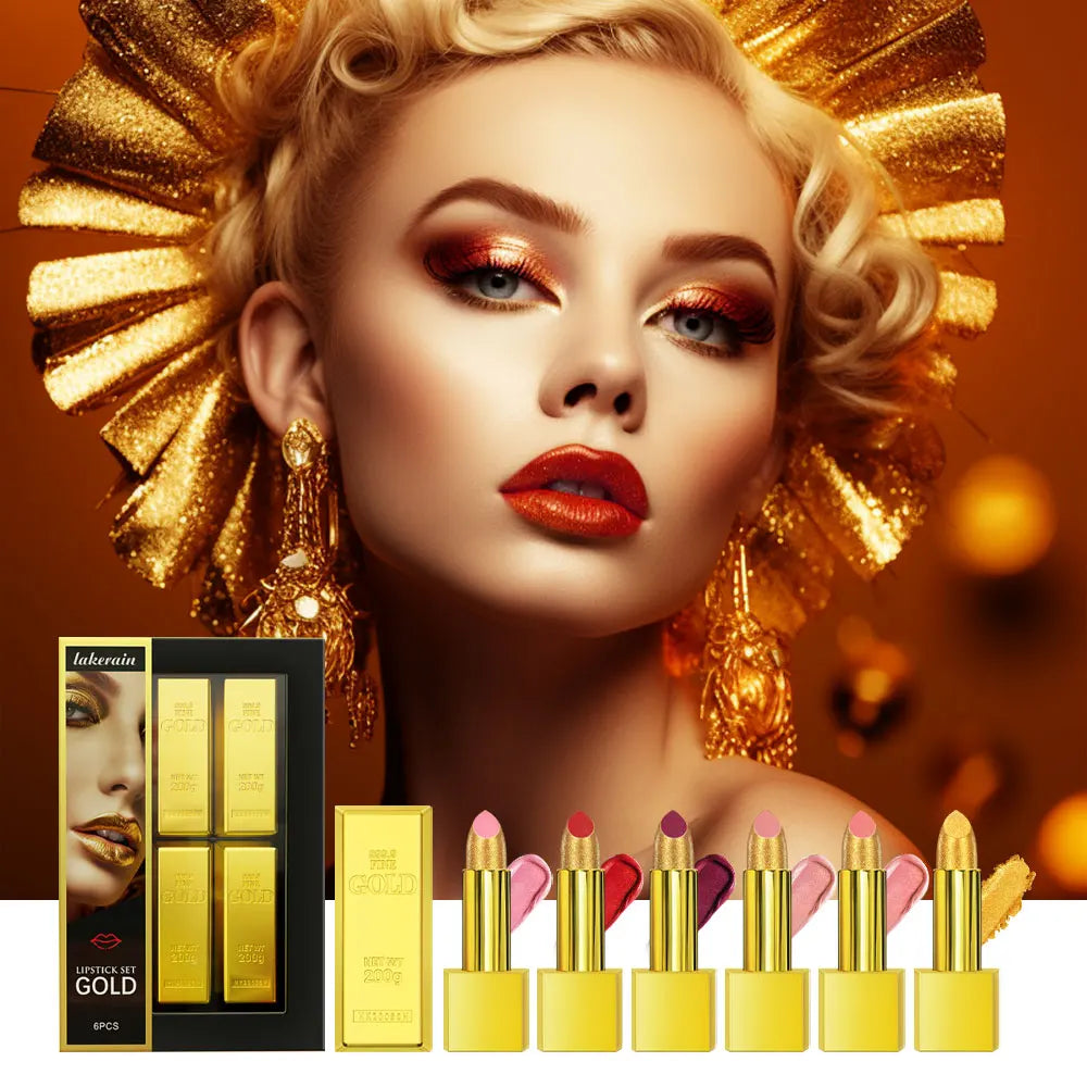 Gold Waterproof Matte Lipstick – Long Lasting