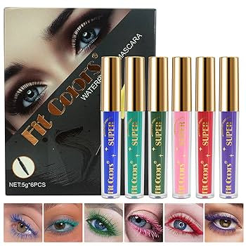 6‑Color Glitter Waterproof Mascara Set