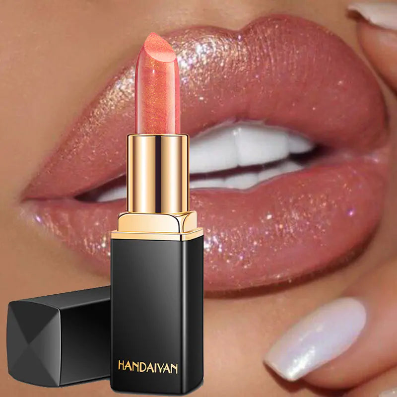 9 Colors Waterproof Glitter Lipstick - Long-Lasting