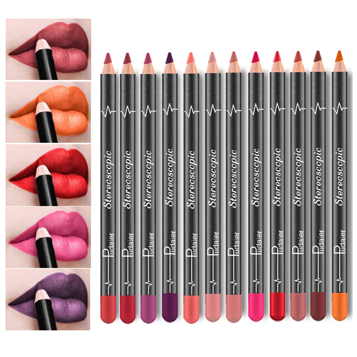 12 Color Waterproof Lip Liner - Nude Shades Set