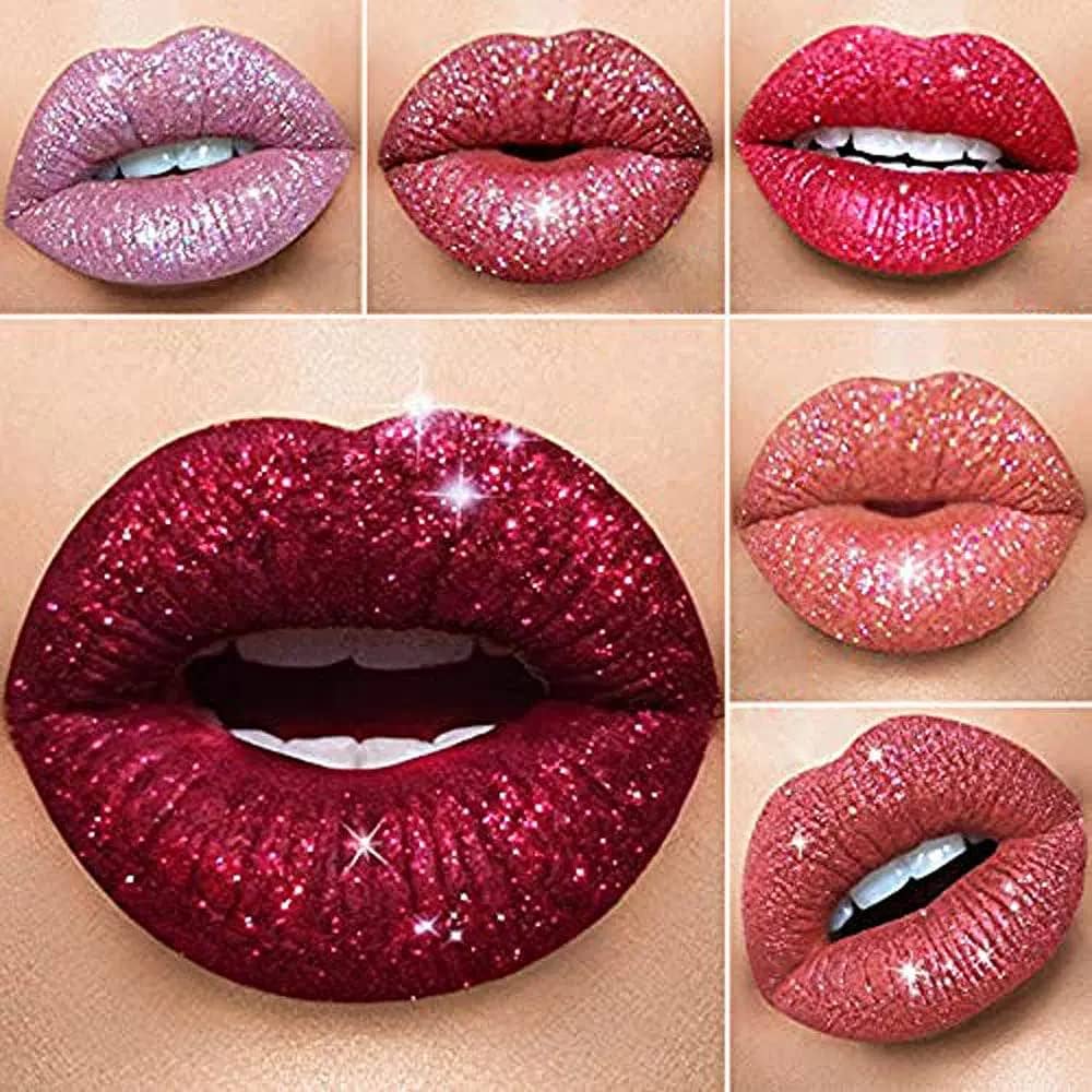 4-Color Glitter Lip Kit – Waterproof & Long-Lasting