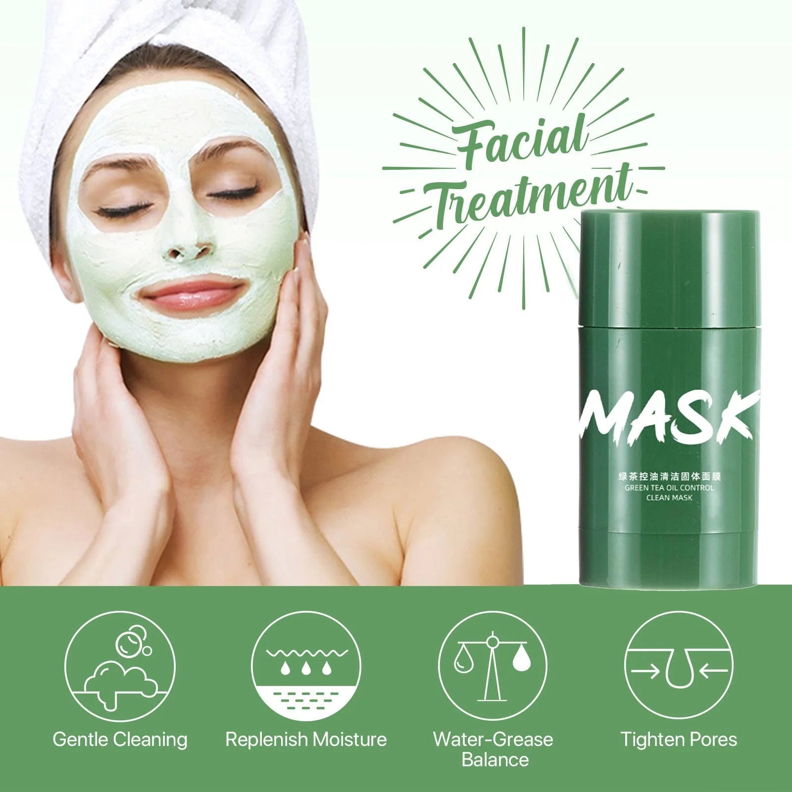 Green Tea Mud Mask – Oil Control & Acne Defense