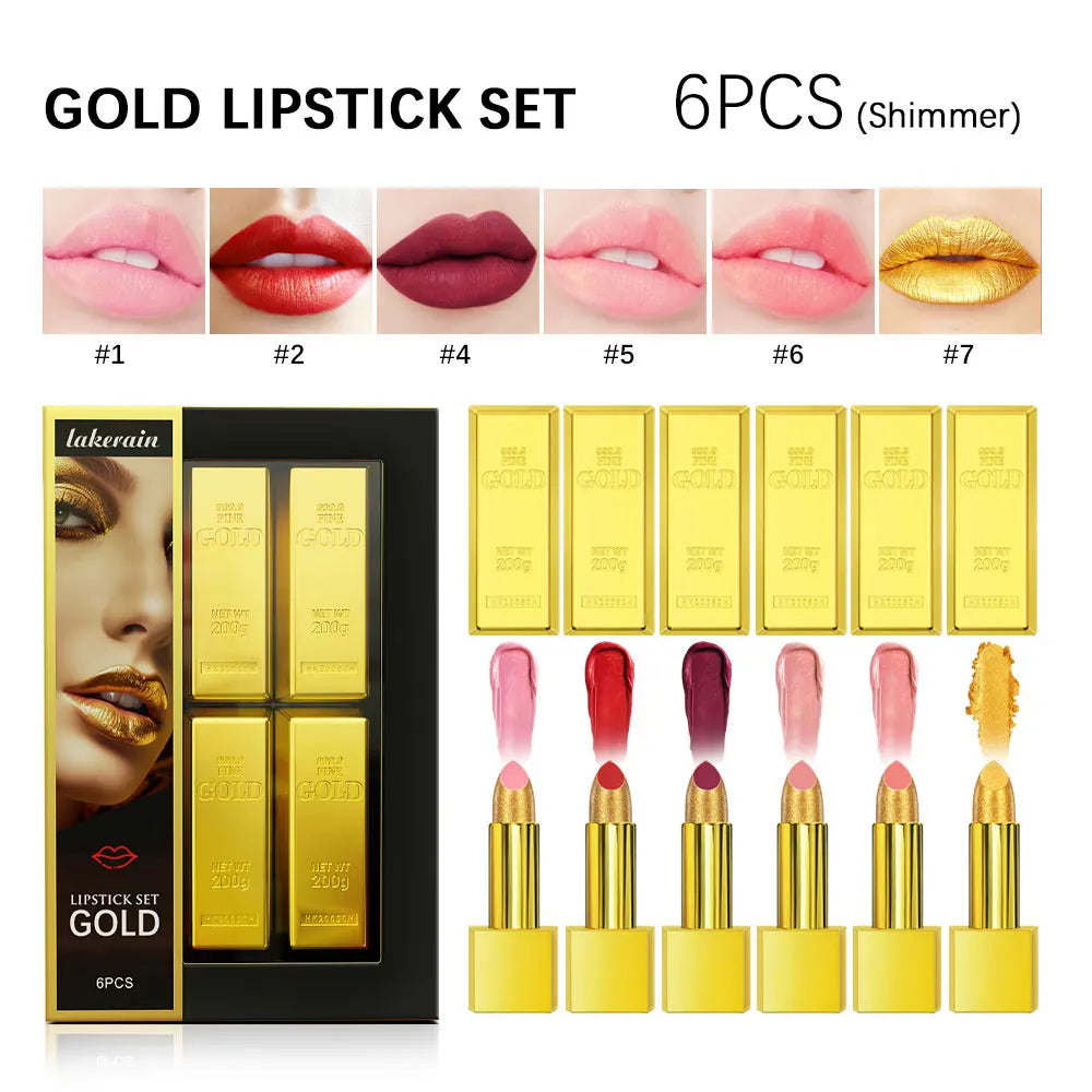 Gold Waterproof Matte Lipstick – Long Lasting