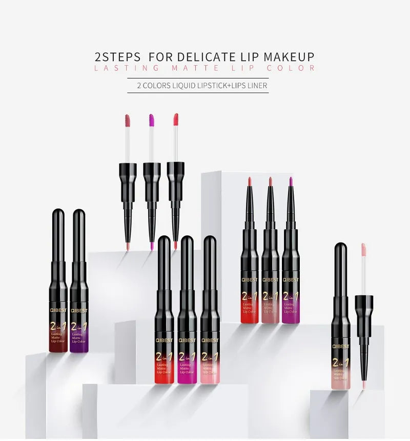 Matte Liquid Lipstick Pen – Dual Lip Gloss & Velvet Finish
