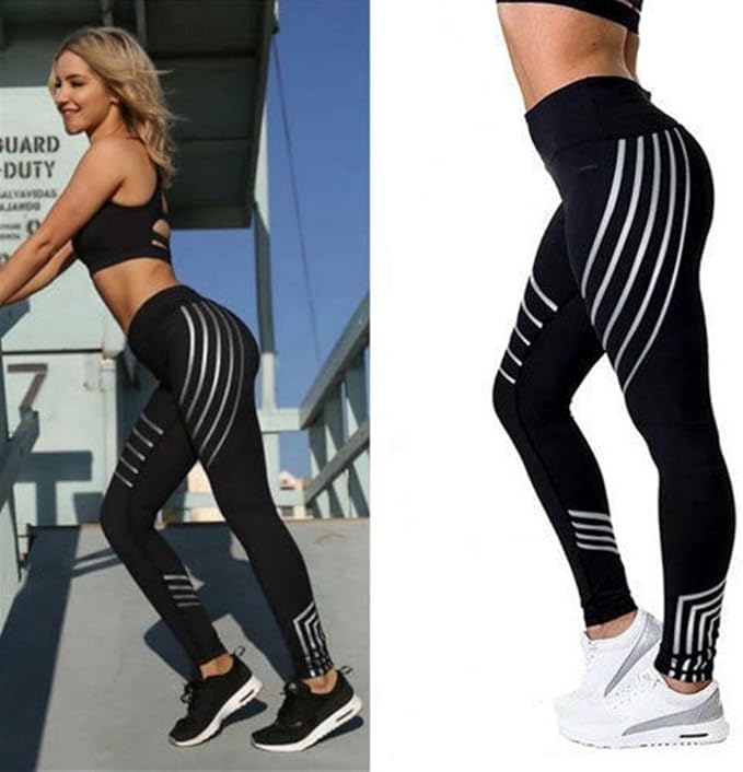 Glow-In-The-Dark Streamer Print Activewear Leggings