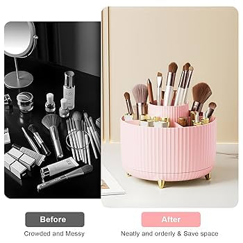 360° Makeup Brush Organizer Space Saving Storage