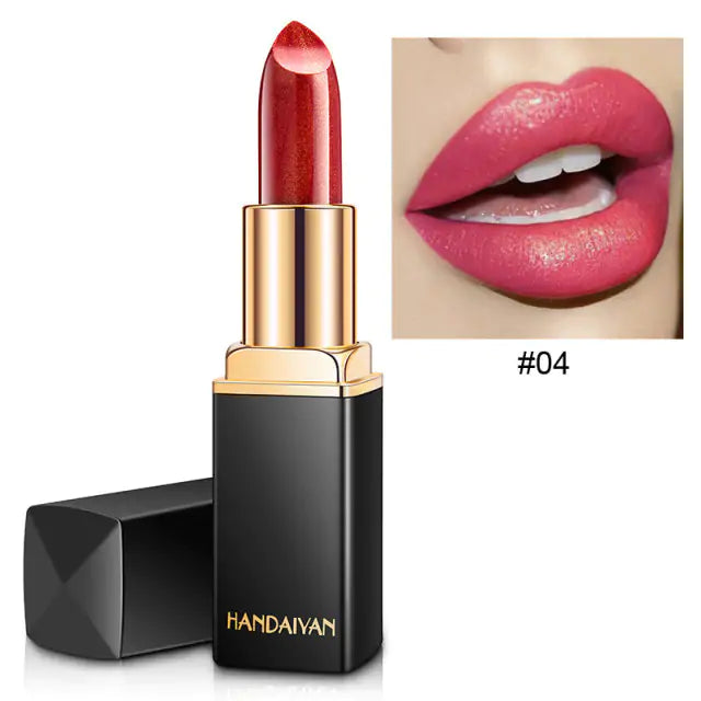 9 Colors Waterproof Glitter Lipstick - Long-Lasting
