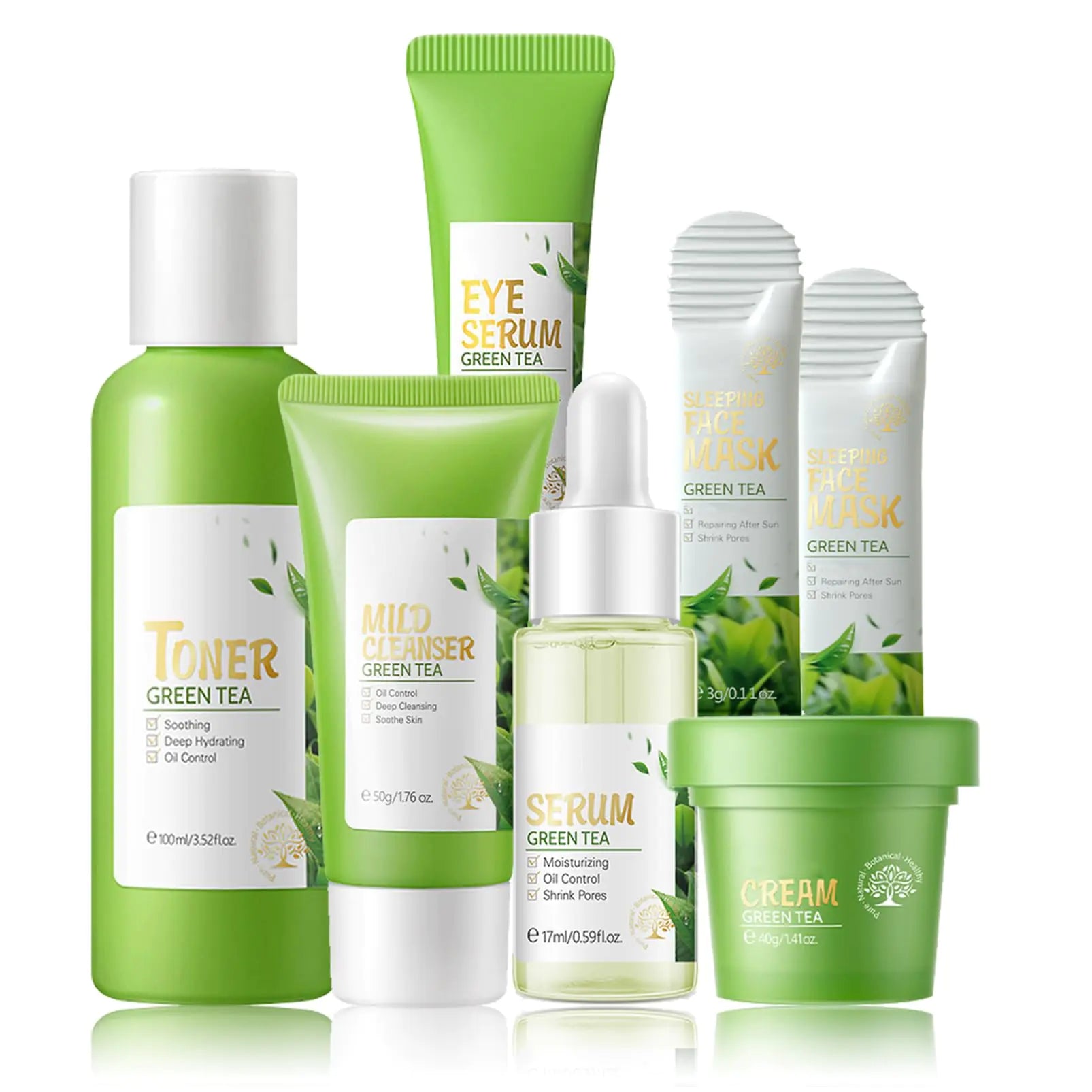 Green Tea Skincare Gift Set – 6-in-1 Complete Routine