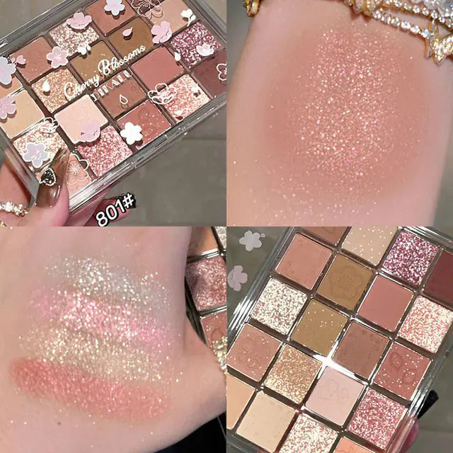Sakura Bloom 20-Color Glitter Eyeshadow Set