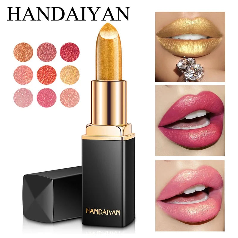 9 Colors Waterproof Glitter Lipstick - Long-Lasting