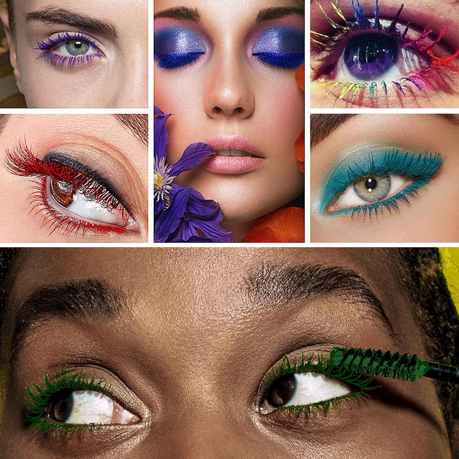 6‑Color Glitter Waterproof Mascara Set