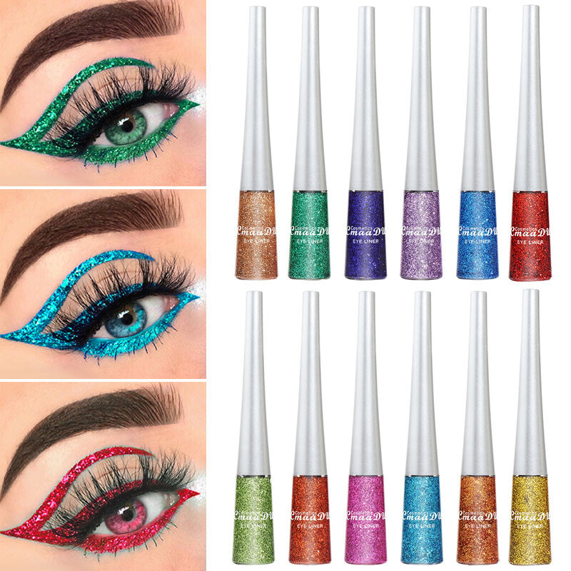 16 Colors Waterproof Glitter Eyeliner – Sparkling Makeup