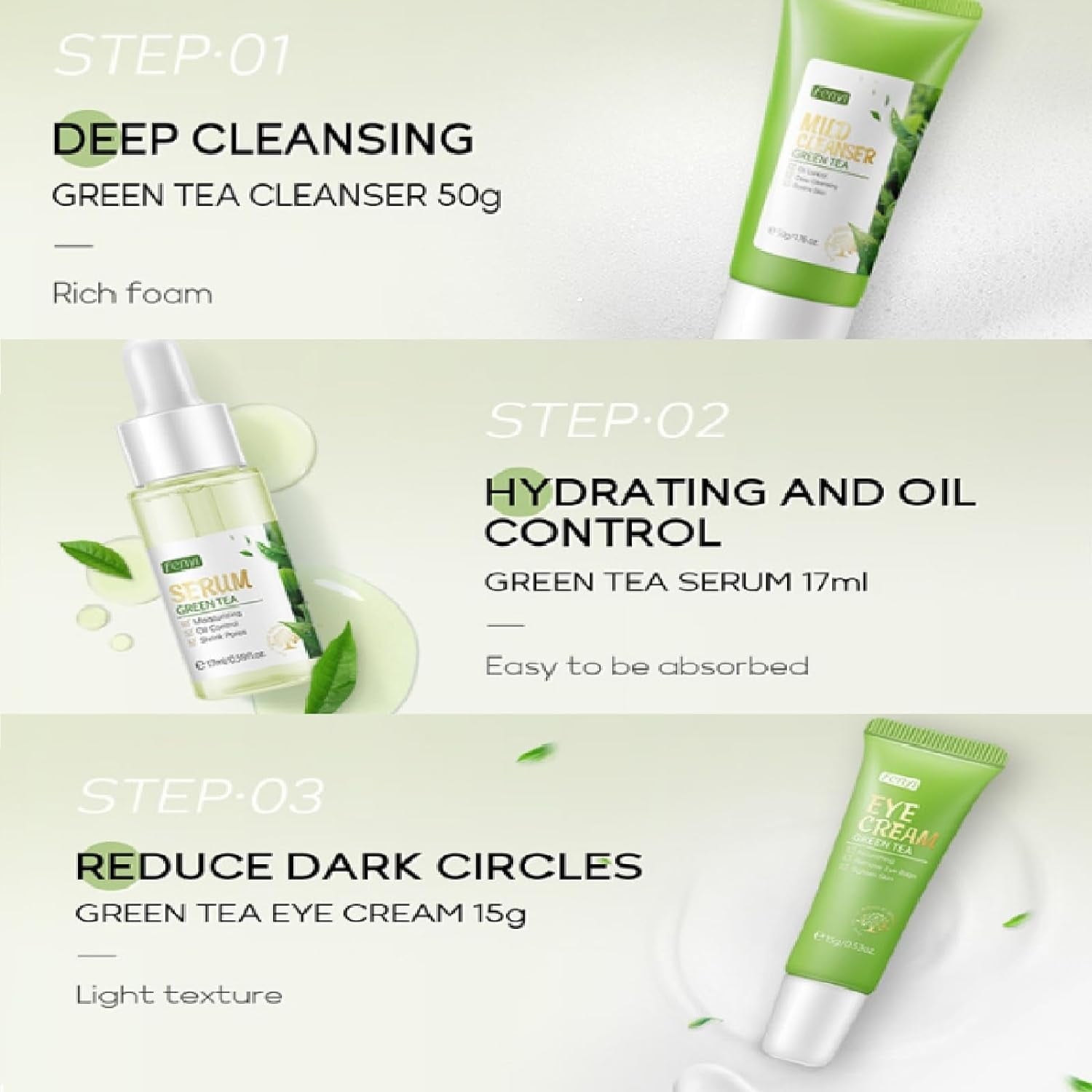 Green Tea Skincare Gift Set – 6-in-1 Complete Routine