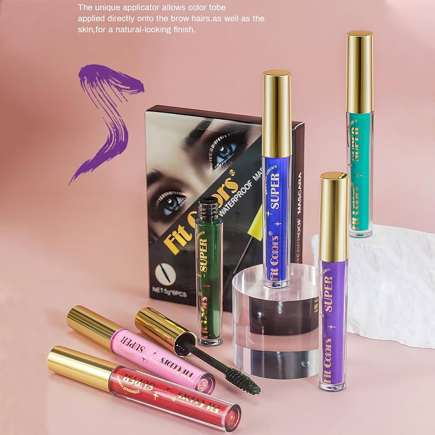 6‑Color Glitter Waterproof Mascara Set