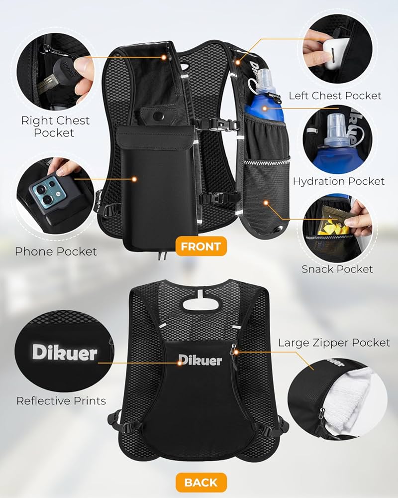 Reflective Sports Vest with Touchscreen Phone Pocket