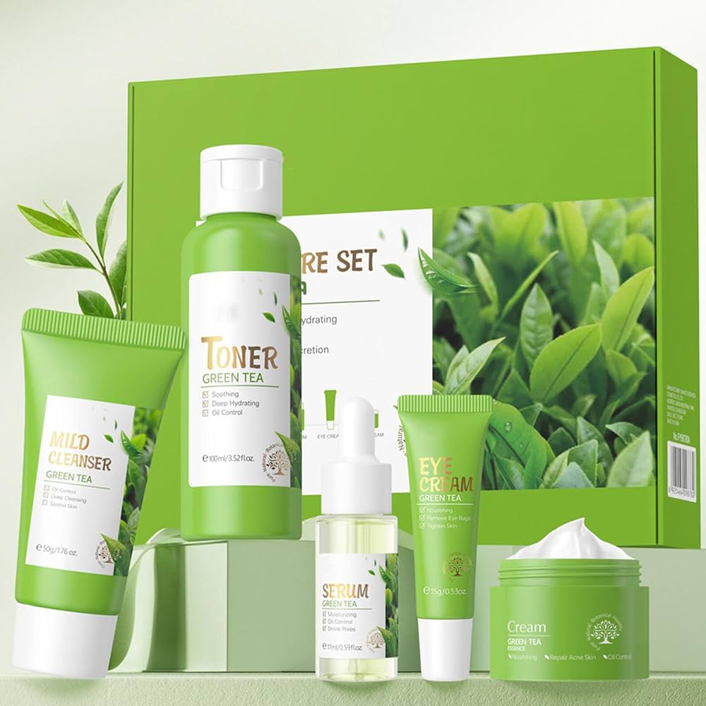 Green Tea Skincare Gift Set – 6-in-1 Complete Routine