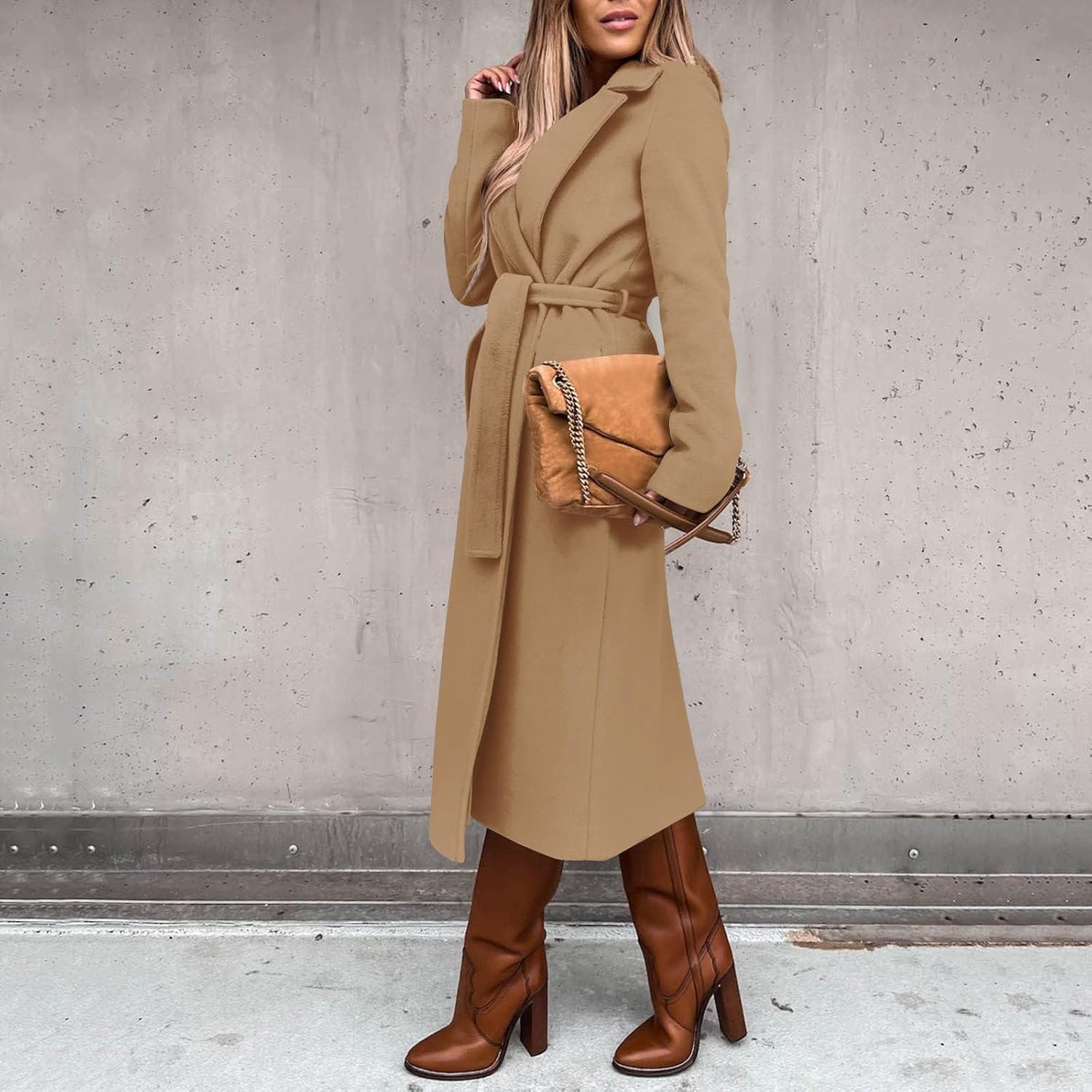 Elegant Women’s Long Solid Color Winter Coat
