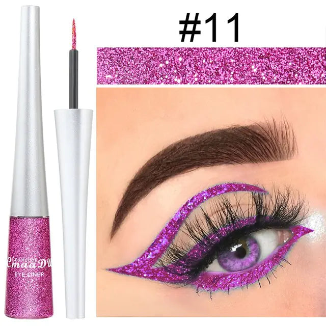 16 Colors Waterproof Glitter Eyeliner – Sparkling Makeup