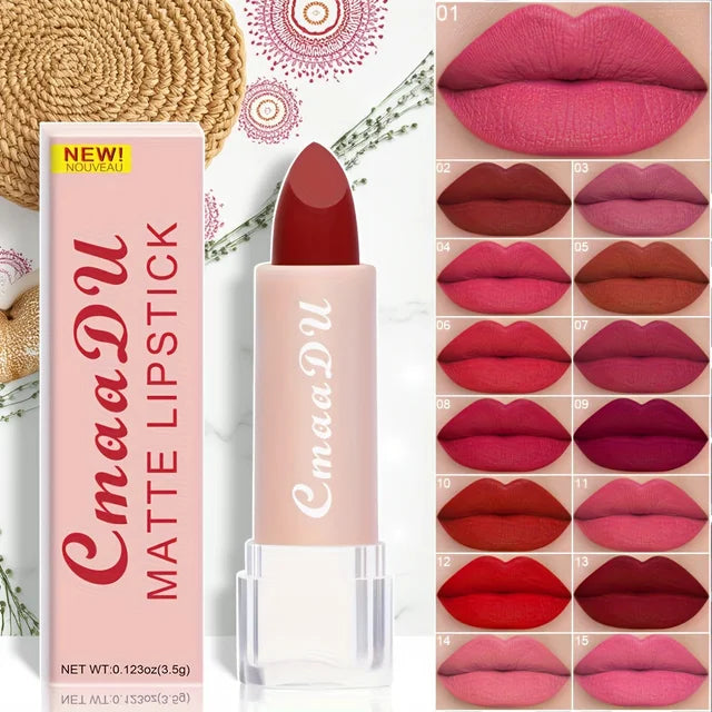 15-Color Matte Waterproof Lipstick Set