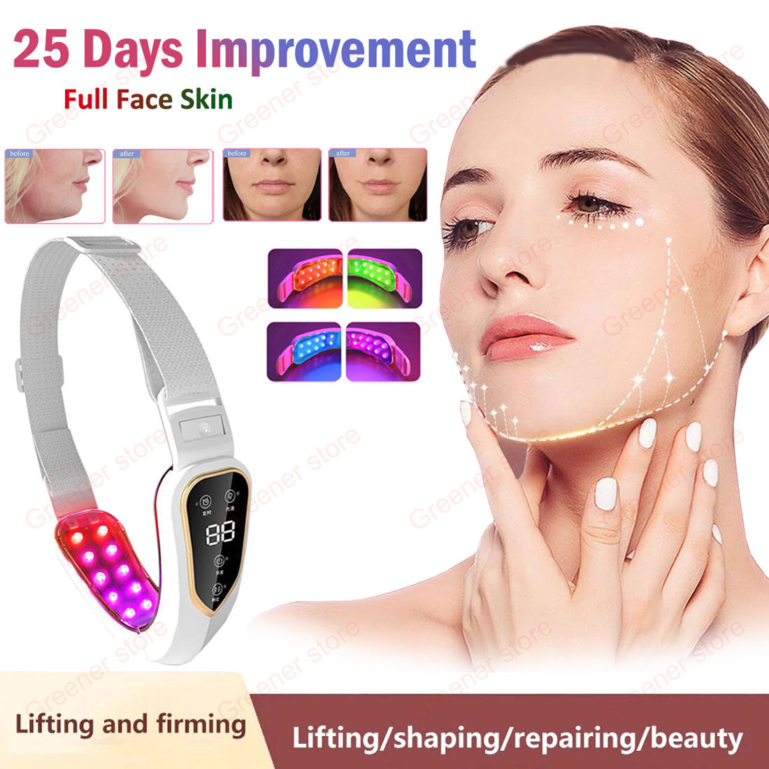 Skin Radiance Lifting Device with LED Therapy
