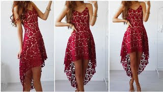 Lace High-Low Maxi Dress – Elegant & Romantic