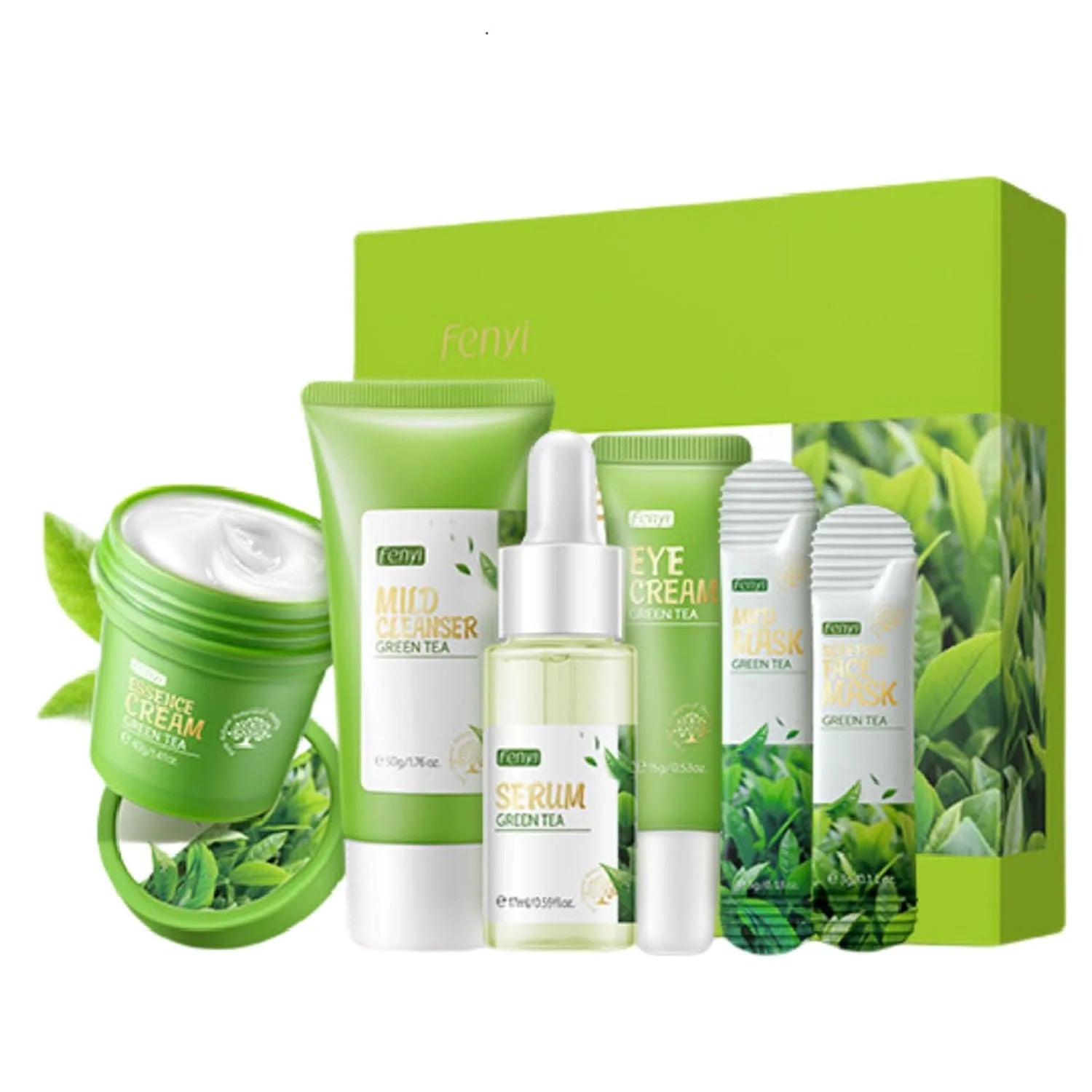 Green Tea Skincare Gift Set – 6-in-1 Complete Routine