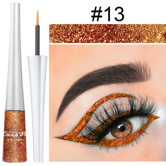 16 Colors Waterproof Glitter Eyeliner – Sparkling Makeup