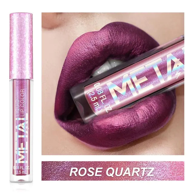 Metallic Liquid Lipstick Lip Gloss - Shimmery Finish