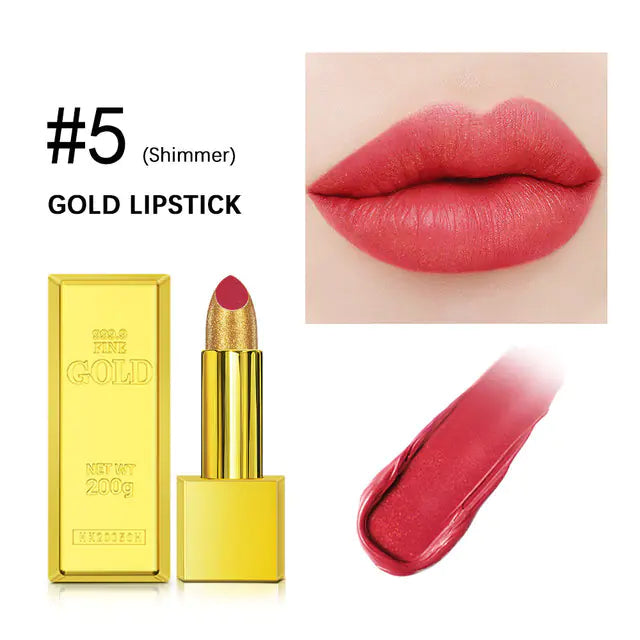 Gold Waterproof Matte Lipstick – Long Lasting