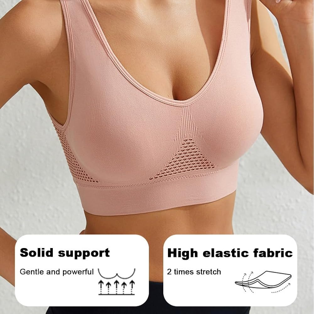 Seamless Wireless Sports Bra – Breathable Comfort