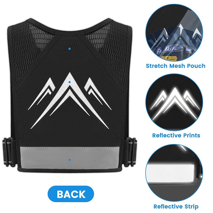 Reflective Sports Vest with Touchscreen Phone Pocket