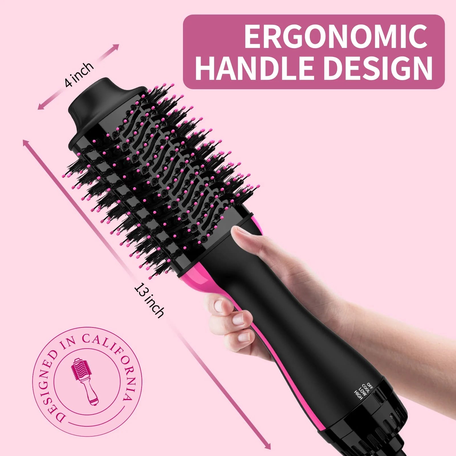2-in-1 Hot Air Brush Hair Dryer & Volumizer – Smooth, Frizz-Free Styling