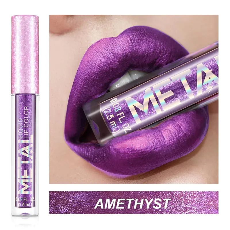 Metallic Liquid Lipstick Lip Gloss - Shimmery Finish